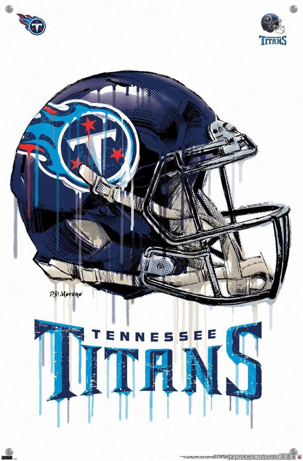 NFL Tennessee Titans - Drip Helmet 20 Wall Poster