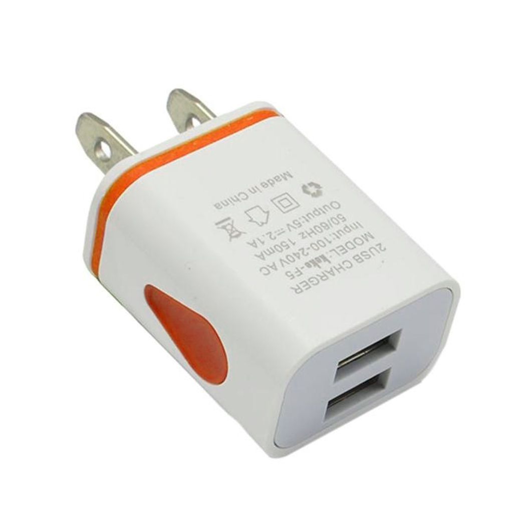 Walson USB Wall Chargers Quick Universal LED High-performance Charging Head Wear-resistant Supplies Power Adapter for Office Using orange