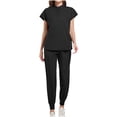 thumbnail image 2 of ZVNAH Ensembles de Sarraus Médicaux pour Femmes - Haut de Sarrau à Col Mandarin Doux et Extensible et Pantalon de Jogging, Coupe Décontractée, Conception à Poches avec Fermetures Éclair Latérales, 2 of 4