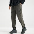 thumbnail image 1 of Men's Casual Polyester Drawstring Elastic Waist Zipper Pocket Pants for Outdoor Leisure, 1 of 9