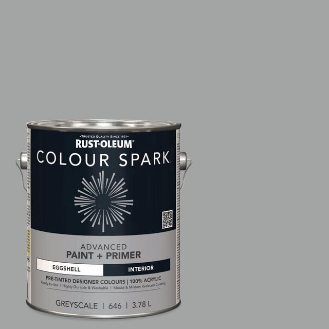 Rust-Oleum Colour Spark™ Paint + Primer, Interior Eggshell, Greyscale 3.78 L