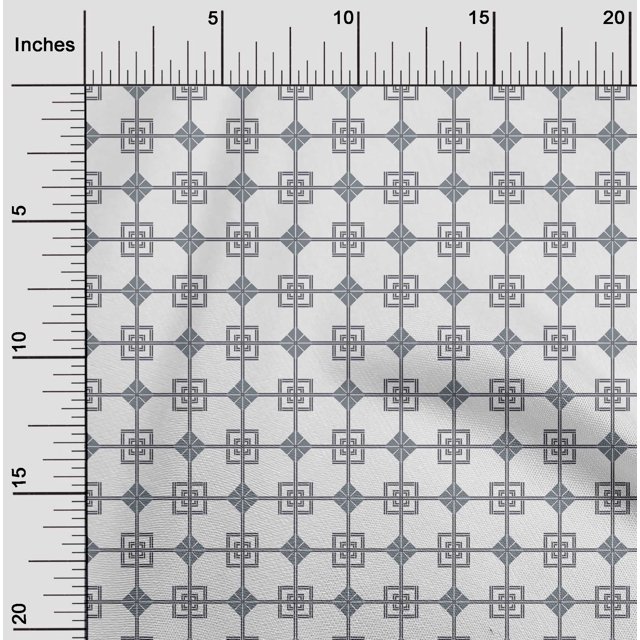 oneOone Organic Cotton Poplin Twill Fabric Square & Triangle Geometric Print Sewing Fabric BTY 42 Inch Wide