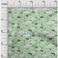 thumbnail image 2 of oneOone Velvet Green Fabric Sea Shells Ocean Sewing Material Print Fabric By The Yard 58 Inch Wide, 2 of 4
