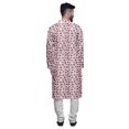 thumbnail image 3 of Atasi Button Down Asymmetrical Kurta For Men Printed Mandarin Long Sleeve Shirt, 3 of 5