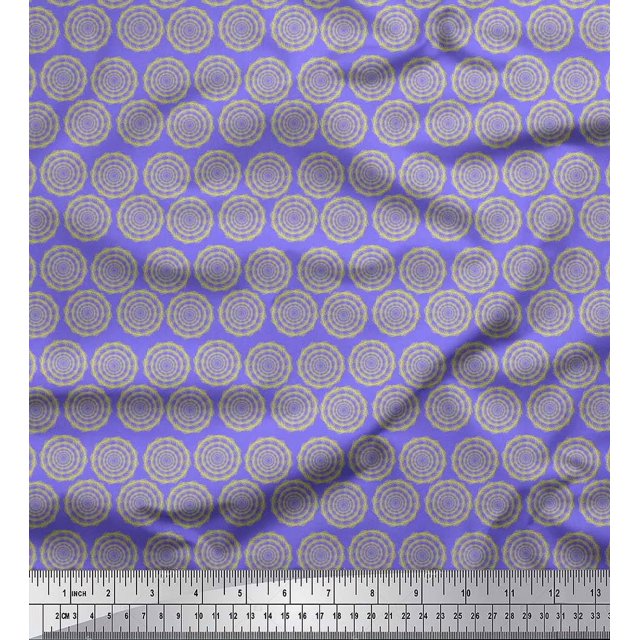 Soimoi Poly Georgette Fabric Wreath Leaves Fabric Prints by Yard 52 Inch Wide