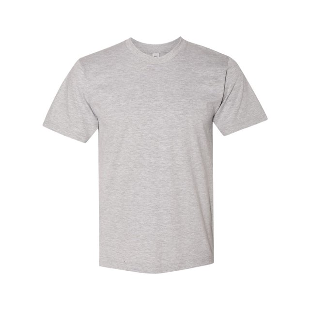 American Apparel USA-Made Fine Jersey Tee, L, Heather Grey