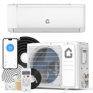 Haute efficacité 18000 BTU Mini Séparer Air Conditionneur & Chaudière – 21 SEER2 Onduleur, 230V Système sans conduit, WiFi & Kit d'installation à distance, facile à installer, refroidit & Chauffe jusqu'à 1250 Sq.Ft – Norme américaine