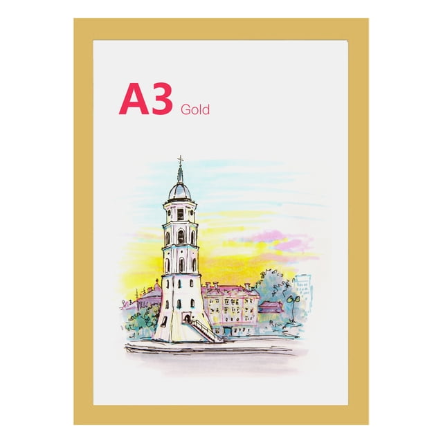 Gold/Silver Optional PVC Magnetic Wall-Mounted Frame - A3/A4 Sizes for Certificates, Posters, Business Licenses - Transparent Display Case with Lightweight Design (180g A3/120g A4) - Creative Hanging