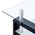thumbnail image 4 of vidaXL Table Basse Noire et Transparente 95x55x40 cm en Verre Trempé, 4 of 5