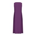 thumbnail image 4 of Jsaierl Robe en Lin pour Femmes Été Sans Manches Unie Décontractée Ample Fluide Maxi avec Poches, 4 of 5