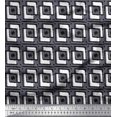 thumbnail image 1 of Soimoi Polyester Crepe Fabric Square & Floral Block Decor Fabric Printed Yard 52 Inch Wide, 1 of 2