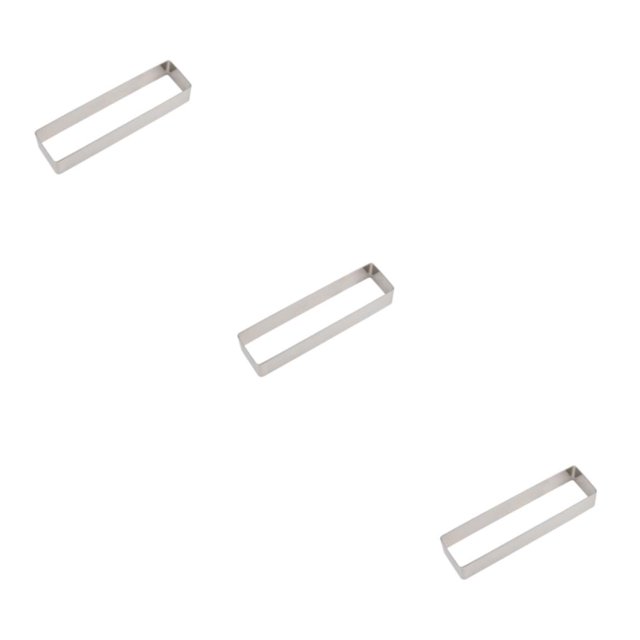Youkk Anti Rust Cake Mold Durable And Long-lasting Stainless Steel Cookie Rectangle Shapes Stainless Steel Long square medium 3Set