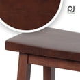 thumbnail image 3 of PJ Wood Classic Saddle-Seat 24" Kitchen Counter Stools, Walnut (Set of 4), 3 of 7