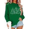 thumbnail image 4 of Chandails en Molleton Arbre de Noël pour Femmes 2025 Manches Longues Col Rond Graphique Arbre de Pin Chandail de Vacances Xmas, 4 of 7