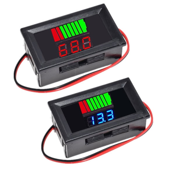 Chok Compteur de Capacité de Batterie 12V-60V Affichage Numérique LED Faible Consommation Avertissement Résolution d'Alimentation à 8 Étapes Indicateur de Capacité de Batterie Accessoire Ménager