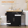 thumbnail image 4 of HOMCOM Îlot de Cuisine avec Rangement, Chariot Roulant, Noir, 4 of 10