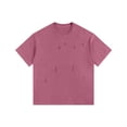 thumbnail image 1 of ShomPort T-Shirts à Manches Courtes pour Hommes Col Rond Classique Manches Courtes Décontracté Trous Déchirés Chemises Surdimensionnées, 1 of 2