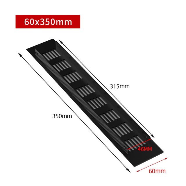 Grille de Ventilation Rectangulaire en Aluminium 60mm pour Armoire Garde-Robe