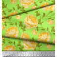 thumbnail image 3 of Soimoi Modal Satin Fabric Leaves & Rose Floral Print Fabric by the Yard 42 Inch Wide, 3 of 3