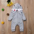 thumbnail image 3 of Fortune Barboteuse à Capuchon pour Bébé Garçon avec Requin, Manches Longues, Fermeture Éclair, Justaucorps, 0-24 m, 3 of 6