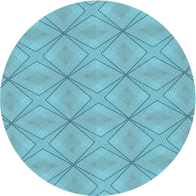 Ahgly Company Tapis d'Intérieur Ronds Transitionnels Lavables à la Machine Bleu Ivy Blue, 4 Pieds Rond