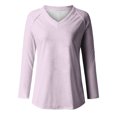 thumbnail image 4 of KIHOUT Spring Winter Womens Tops Fashion Casual Long Sleeve V-Neck Solid Color Ladies Tops Blouse, 4 of 4
