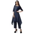 thumbnail image 3 of Moomaya Ensemble Kurti Kurta Pantalon pour Femmes Col Bateau Imprimé Robe 2 Pcs Tenue Ethnique, 3 of 6