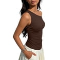 thumbnail image 4 of StSilkitty Womens One Shoulder Shirts Summer Solid Color Sleeveless Blouses Lightweight Soft Comfy Tops, 4 of 6