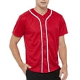 thumbnail image 3 of TOPTIE 2 Pack Men's Baseball Jersey Button Down Jersey Short Sleeve Shirt-Red Red-2XL, 3 of 8