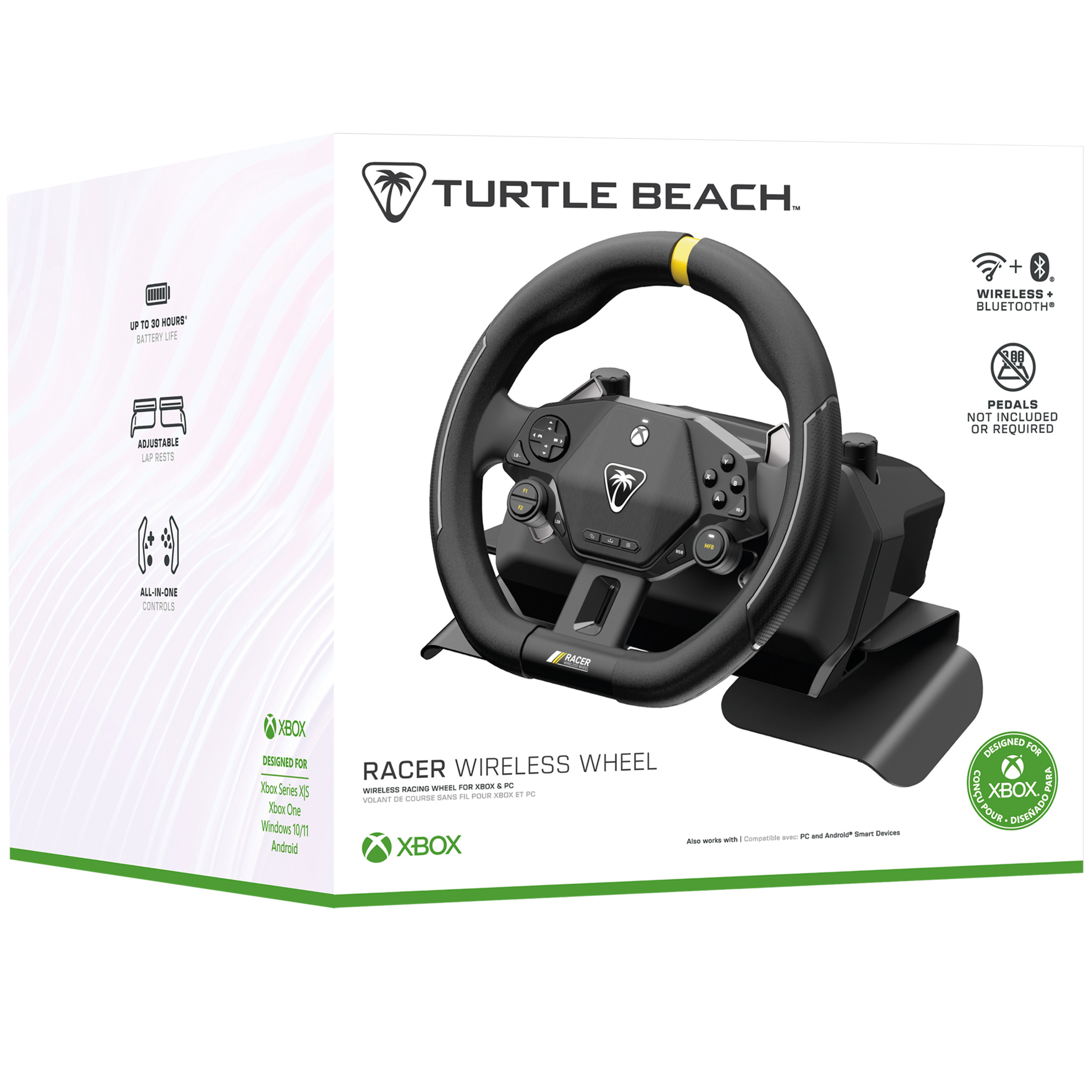 Système de volant de course sans fil Turtle Beach Racer (Noir) - Sous licence officielle pour Xbox Series X|S, Xbox One et Windows - Design complet, connexion sans fil fiable, jusqu'à 30 h d'autonomie