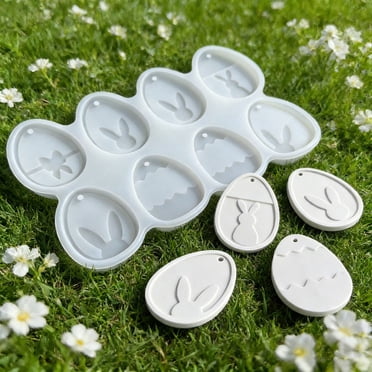 BotaniNest Cavities Silicone Mould Easter Silicone Moulds Casting Moulds Easter For Rabbits Pendant Epoxy Resin Casting Mould Rabbit Casting Mould Easter