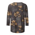 thumbnail image 5 of Pompotops T-shirt Ample Imprimé pour Femme Blouse à Manches 3/4 Col Rond Hauts Décontractés Liquidation, 5 of 5