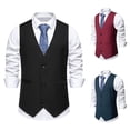 thumbnail image 1 of Qertyioot Independence Day Men Solid Fashion Retro Have Pockets Button V-neck Tanks Tops Blouse, 1 of 10