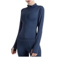 thumbnail image 1 of Timegard Womens Workout Jackets Full Zip Cropped Top Slim Athletic Running Jackets with Thumb Holes, 1 of 3