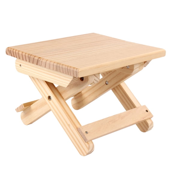Miangastore 1 Pce Tabouret Taboret Pliable en Bois Tabouret Pliant en Bois Chaise de Pêche Extérieure Petit Tabouret pour Usage Extérieur et Intérieur (Jaune Pâle)