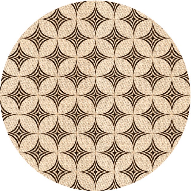 Ahgly Company Tapis d'Intérieur Ronds Transitionnels Brun Pâle Lavables à la Machine, 4 Pieds Rond