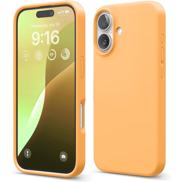 KOMI Compatible with iPhone 16 Pro Max Case, Premium Liquid Silicone Case, Full Body Protective Cover, Shockproof, Slim Phone Case, Anti-Scratch Soft Microfiber Lining, 6.9 inch Orange