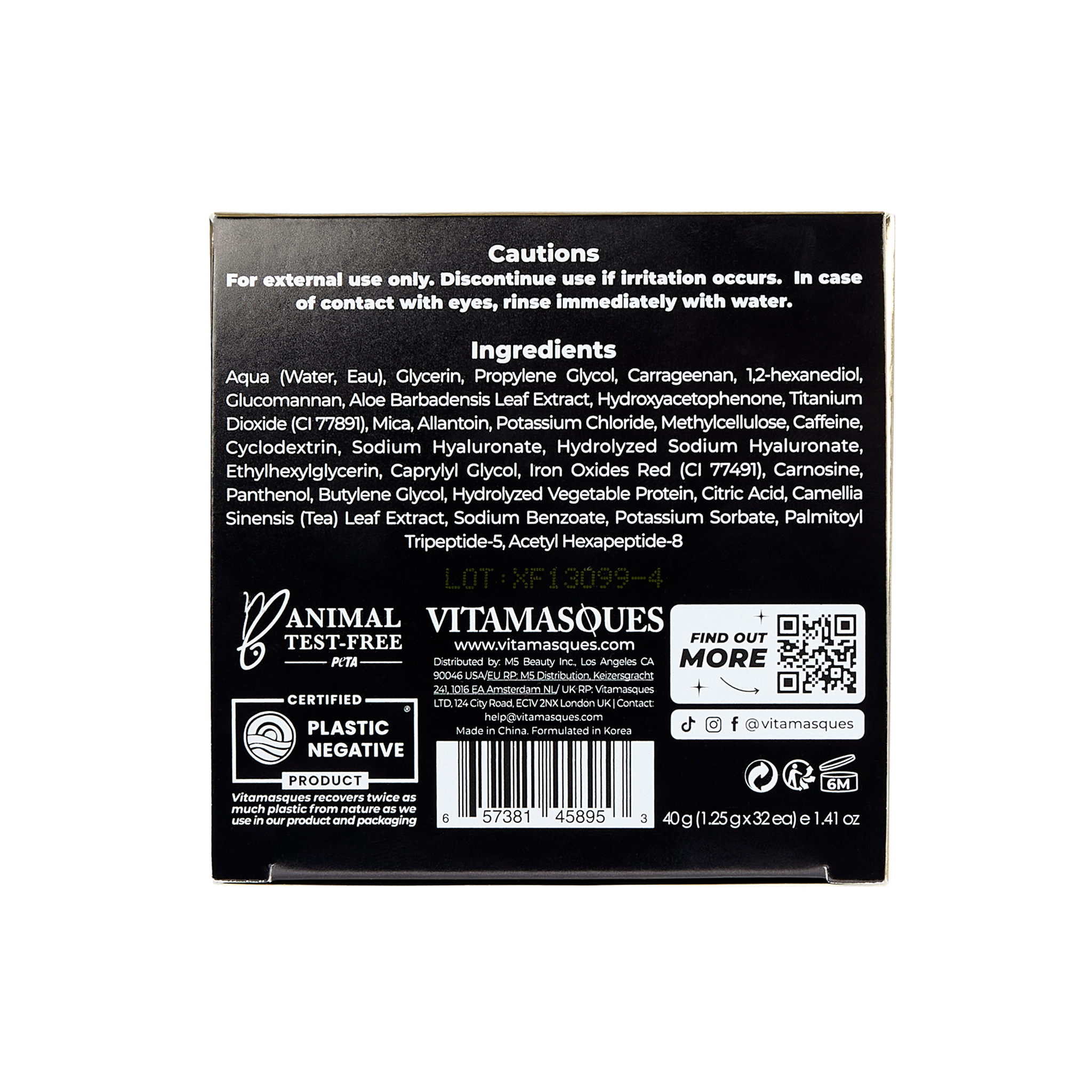Vitamasques Patchs contour des yeux hydrogel dorés anti-cernes et décongestionnants - Pot de 16 paires