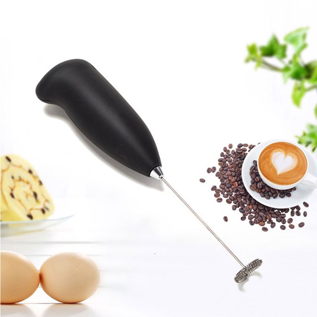 GOOHOCHY Electric Milk Frother Wand Electric Milk Steamer Stainless Steel Beverage Making 1Pack