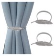 thumbnail image 1 of IH Casa Decor Set Of 2 Curtain Tiebacks Feather Silver, 1 of 2