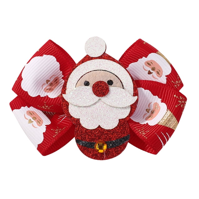 Pinces à Cheveux Nœud Pailleté Festif pour Enfants Accessoires Capillaires Adorables pour Enfants avec Garniture Imprimée