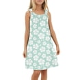 thumbnail image 4 of WEIYLL Robes pour Filles Sortie de Plage Sans Manches Débardeur Imprimé Palmier Fleur Volants Robe Vert Menthe 13-14 Ans, 4 of 4