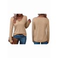 thumbnail image 2 of T-Shirt Blouse Décontracté pour Femmes à Manches Longues, Col en V, Mode, Confortable, Extensible, Couleur Unie, Jaune, TG, 2 of 6