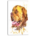 thumbnail image 2 of Aggressive Brown Dog Watercolor - Animal Canvas Wall Art, 2 of 3