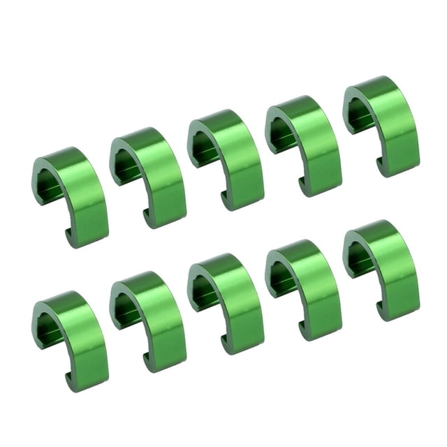 10PCS Wire Clamps Tubing Clips Mountain Bike C Shaped Buckle Bike Line Pipe Fixing Pipe Clamp Line Clips Bike Brake Line Buckle (Green)
