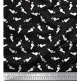 thumbnail image 1 of Soimoi Tissu Viscose Georgette Imprimé Floral & Chat au Mètre 42 Pouces de Large, 1 of 3