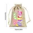 thumbnail image 3 of Fridja Home Decor Clearance Easter Gift Bag Bunny Eggs Elementss Children's Easter Linen Drawstring Candy Bag, 3 of 6