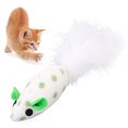 thumbnail image 4 of 2PCS Cat Toy Mice Cute Dot Feather Mouse Toy Cat Chew Toy Cat Interactive Toy, 4 of 10