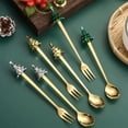 thumbnail image 3 of Small Christmas Tree Christmas Cutlery Set Stainless Steel Spoon fork Coffee Fruit Accent Gift Outdoor Christmas Tree, 3 of 8