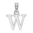 thumbnail image 1 of Diamond2Deal 14K White Gold Block Letter W Initial Pendant for Women, 1 of 6
